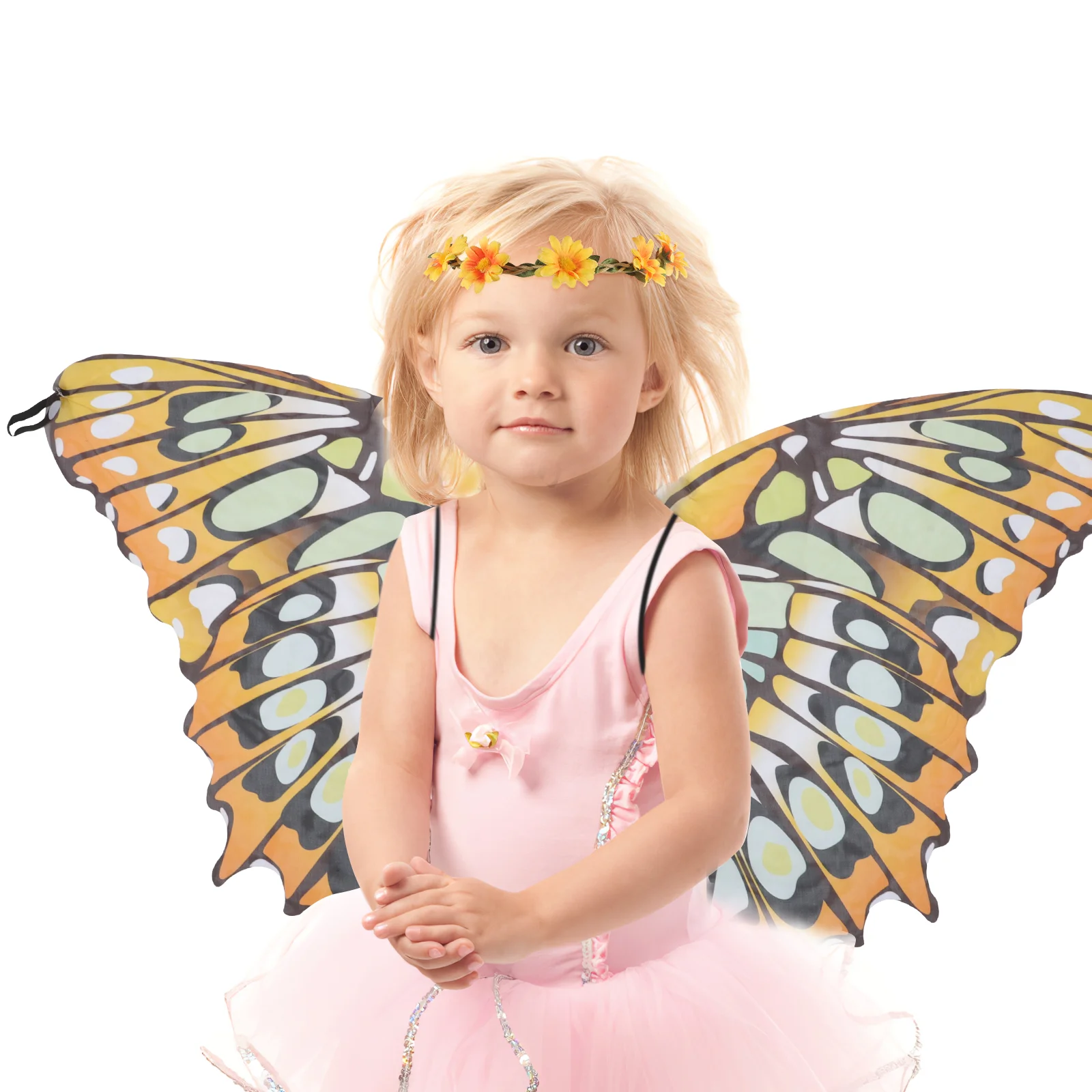 Halloween Kids Butterfly Wings Decoration Assorted Color Shawl Costume Accessory Cape for Girls Props Cloth with Headband