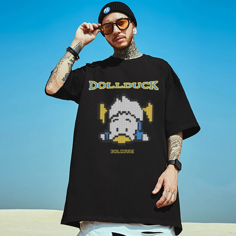 Falling Doll Duck Cotton Print Man Tee Shirt Original Round Neck Tee Top Fashion Essential Softtee Top Hip Hop Summer Tshirts