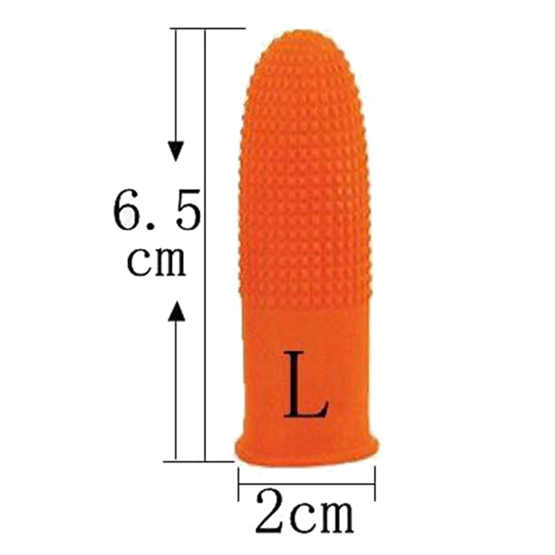 Berços de borracha protetora descartável dedo para reparação eletrônica, anti-derrapante, laranja, durável, 100pcs