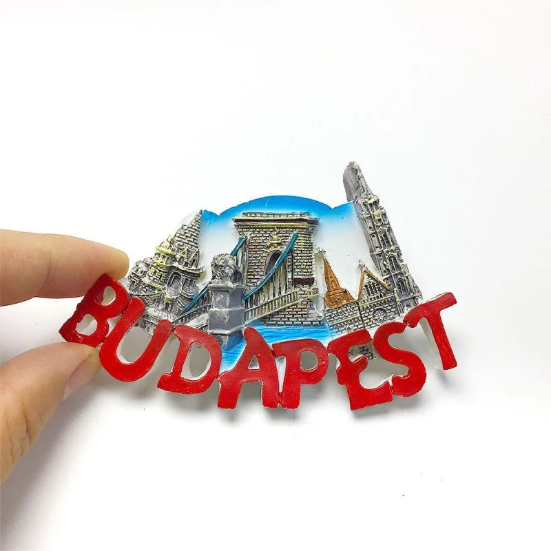

Hungary Budapest Personalized Creative Chain Bridge Magnetic Fridge Magnet High-end Travel Souvenir