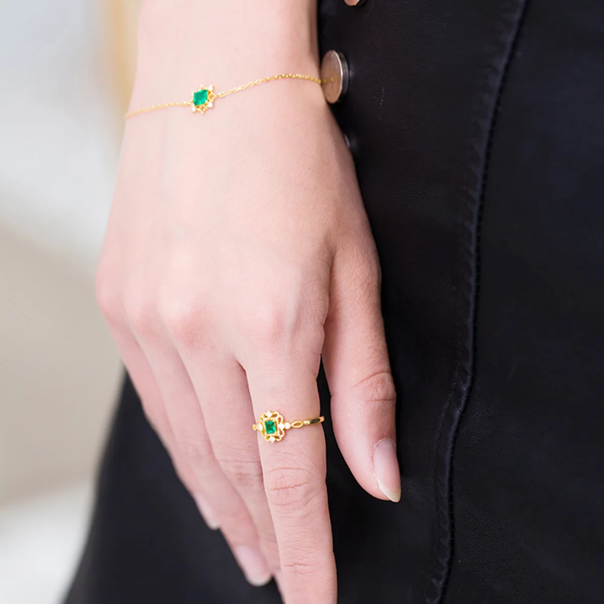 18K الذهب PT950 البلاتين الفضة مطلي 7-layer الذهب مزاجه سوار للسيدات المرأة الضوء الأخضر الفاخرة مطلي سوار #5