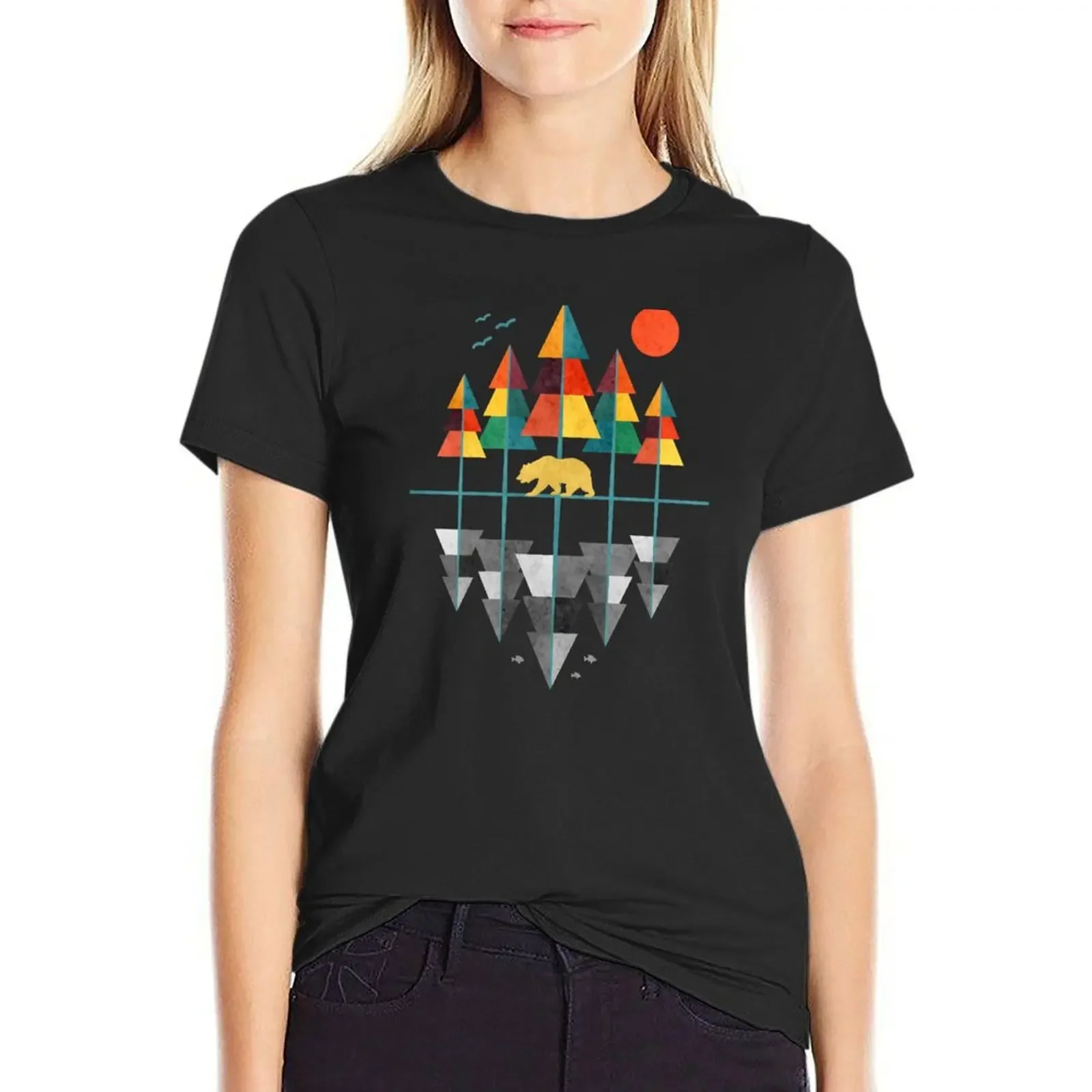 

Geometrical Nature T-Shirt oversized plus sizes Female clothing tshirts for Women