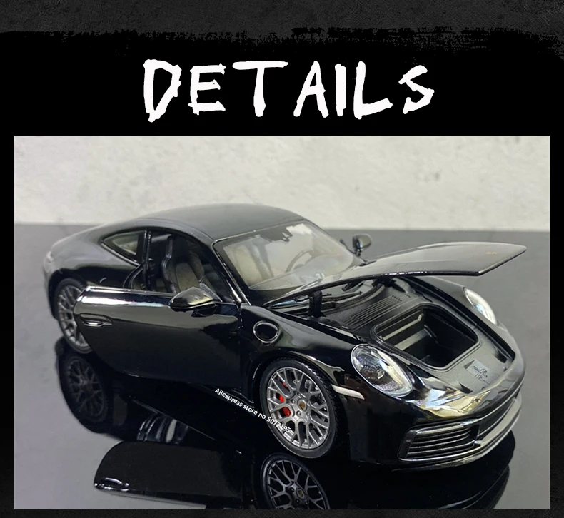 Welly 1:24 Porsche 911 Carrera 4s Sports Black alloy Car Model