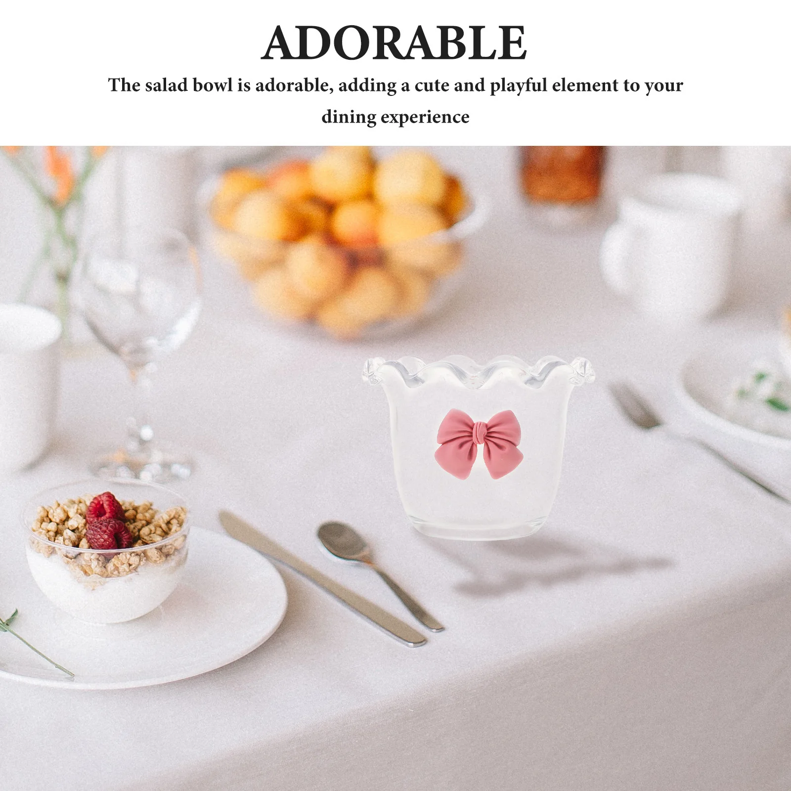 

Glass Salad Bowl Transparent Cute Decorative Fruit Ice Cream Dessert Pudding Serving Bowl Glass Salad Bowls Ice Cream Cup