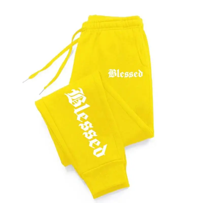 Letter of Blessing printed men's and women's activewear leggings Sportswear drawstring Y2K pants sweatpants Jogging