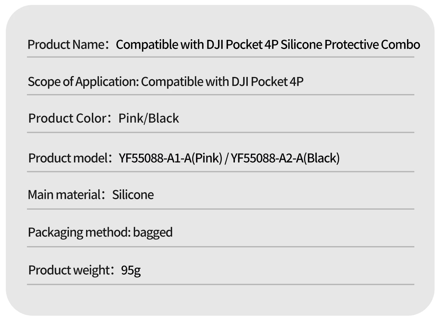 Komplettes Silikon-Schutzset für DJI Pocket 4P Gimbal-Kamera mit Silikonbasis, keine Beeinträchtigung von Tasten und Ladevorgang – Detail 10