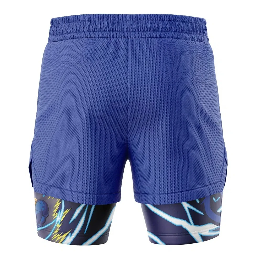 2026 Summer Dragon Ball Vegeta Super Saiyan V2 2-in-1 Double Layer Gym Shorts, Oversized Men's Fitness Retro Unisex Athletic Y2k view 4