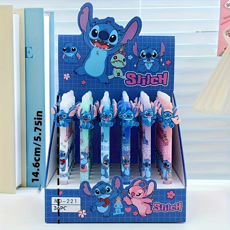 6 قطع من أقلام الجل القابلة للمسح - تصميم كرتوني لطيف، نقطة دقيقة 0.5 مم، جهاز نقر من الراتنج الأزرق، مثالي للكتابة واللوازم المدرسية #2