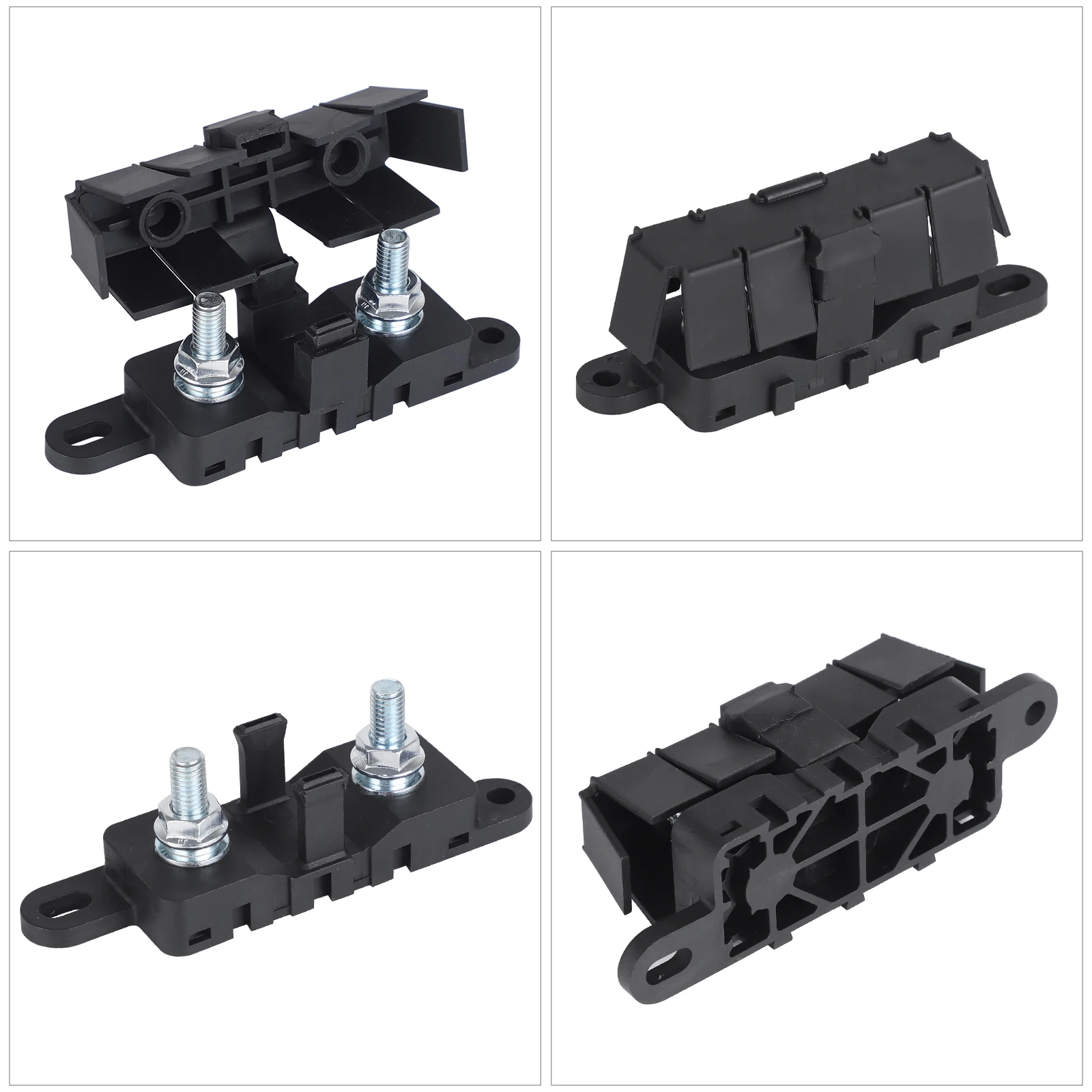 

For Car RV Boat M8 Stud Hole Flammability Rating UL94 Black FLEX-MEGA Fuse Holder 500A 70V Bolt Down Auto Fuse Block/Holder