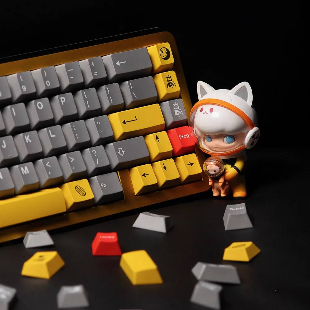 Imagem -04 - Gmk Tema Lunar Keycap Conjunto Completo Pbt Custom Vintage Tampão de Teclado Cinza Perfil Cereja Acessórios de Teclado Mecânico