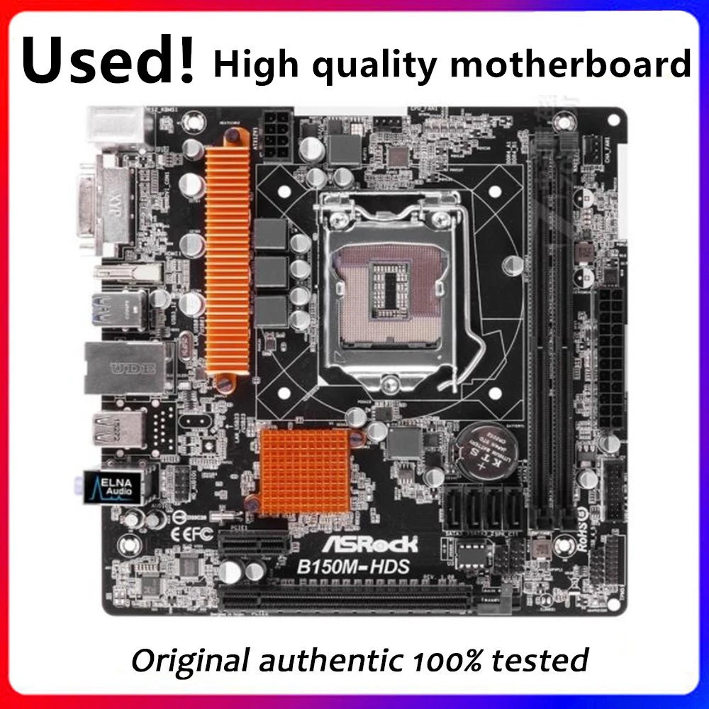 

Для ASRock B150M-HDS оригинальный б/у настольный компьютер Intel B150 B150M DDR4 32 ГБ материнская плата LGA 1151 i7/i5/i3 USB3.0 SATA3