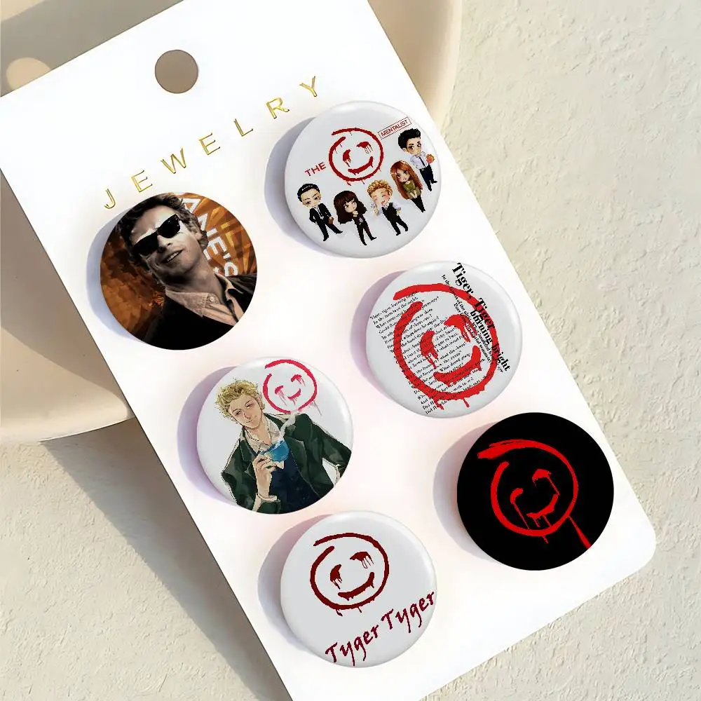 Red John The Mentalist Broches de flandres requintados minimalistas: lapela de crachá elegante para acessórios de bolsa, presentes de lembrança práticos