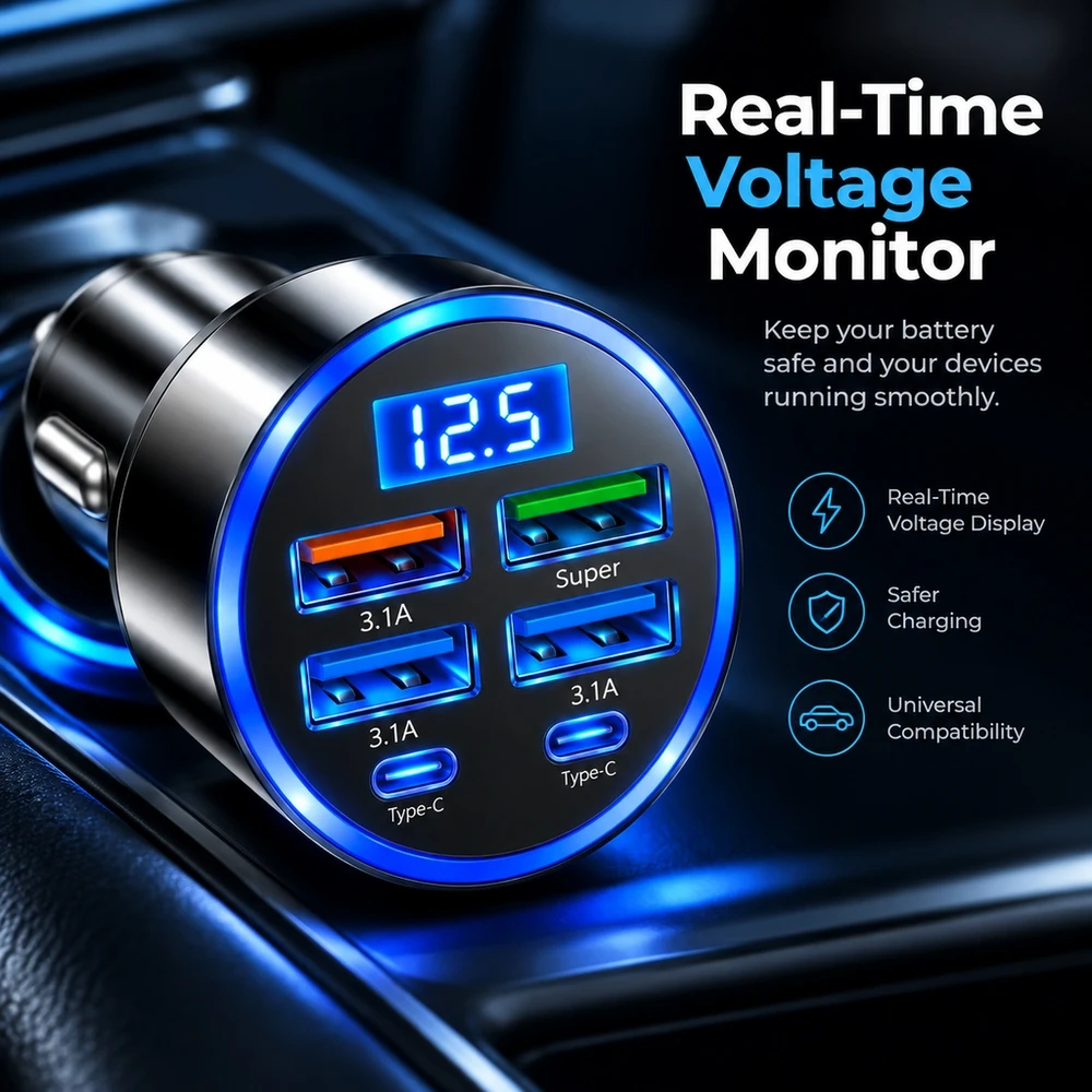 USB Car Charger Adapter Convert Vehicle Port to USB for Phone Tablet Charging Fast Reliable Connection