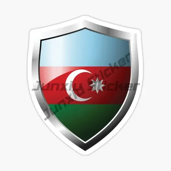 Adesivos Criativos com Emblema do Mapa da Bandeira do Azerbaijão para Motocicletas, Laptops, Bicicletas e Capacetes
