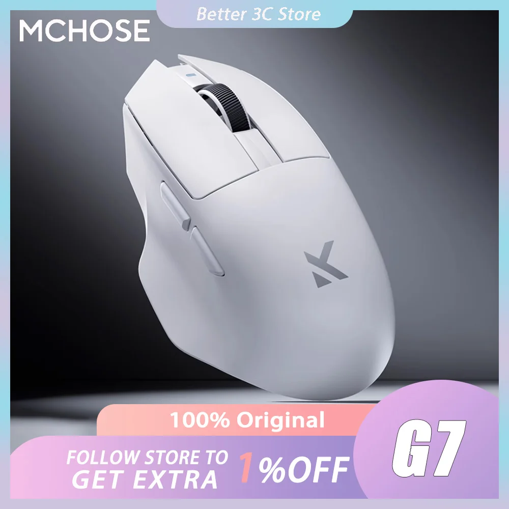 New Mchose G7 Pro Wireless Mouse Tri Mode Gaming Mouse Paw3395 Paw3395 Lightweight Ergonomics 55g Office Gamer Accessory Custom