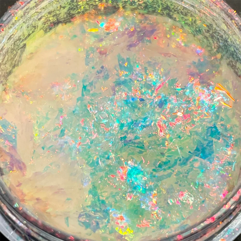 1Jar Aurora Nail Art Glitzer-Pailletten, ultradünn, schillerndes Meerjungfrau-Opal-Pulver für Make-up, Lidschatten, Maniküre, Dekoration, Flocken *