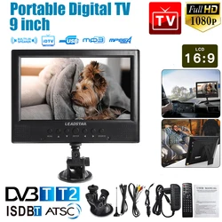 9 Inch Portable Car TV Player Mini HD Digital Television DVB-T/T2 ISDB-T ATSC Digital Analog Car Television Supports TF Card USB