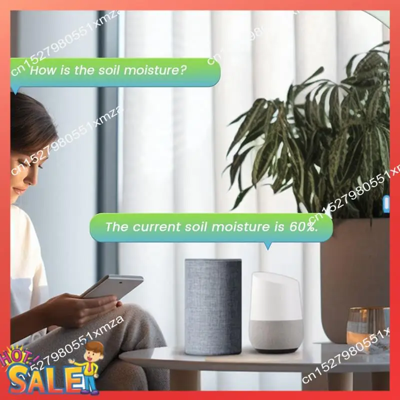 ABCL Tuya 2 em 1 Medidor de teste de temperatura ambiente de umidade do solo Planta Instrumento de medição inteligente de plástico