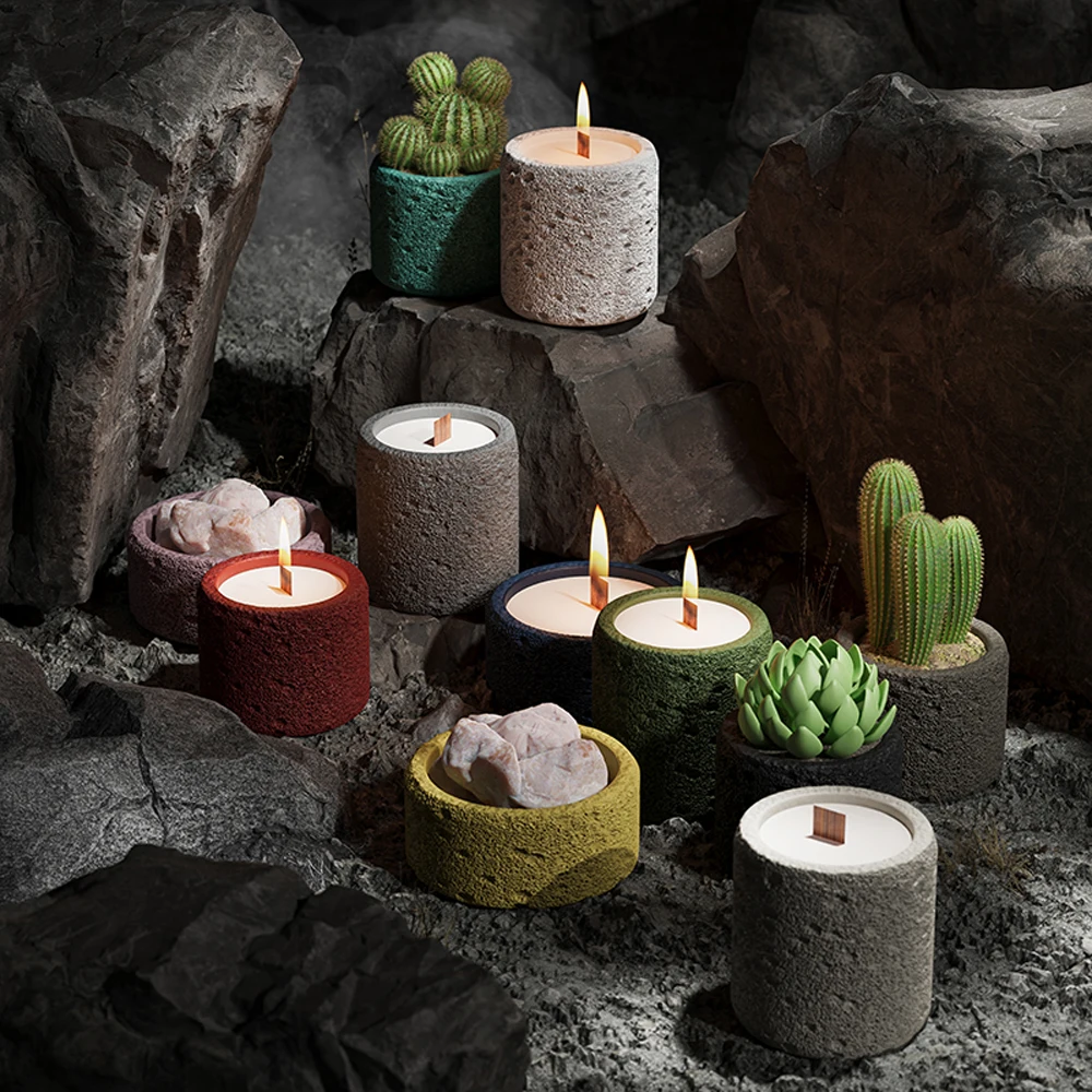 

Concrete Candle Cup Silicone Mold Cement textured small Flowerpot cup wax Molds plaster Diffuser silicone mold