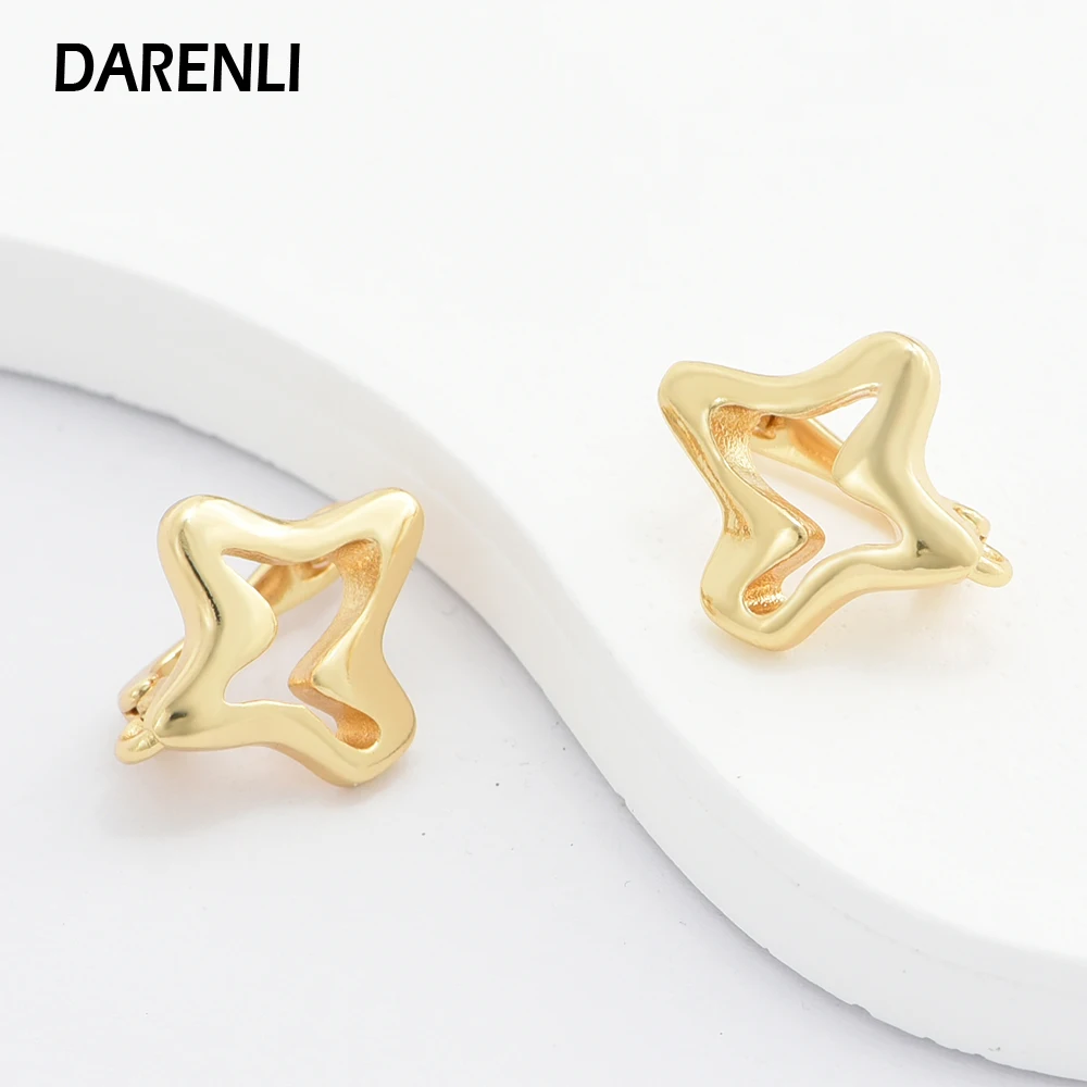 DARENLI 1 Pair Star Earring Hooks 18K Gold/Rhodium Plated DIY Jewelry Findings For Jewelry Making Accessories For Women