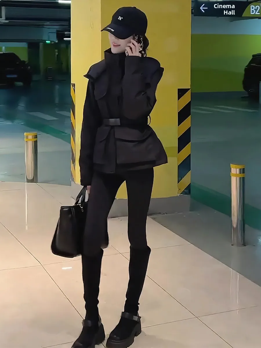 Parka da donna Sle Du down Jaet Cappotto invernale estremamente resistente al freddo Thiened Commute Sle con cappuccio Lunghezza regolare