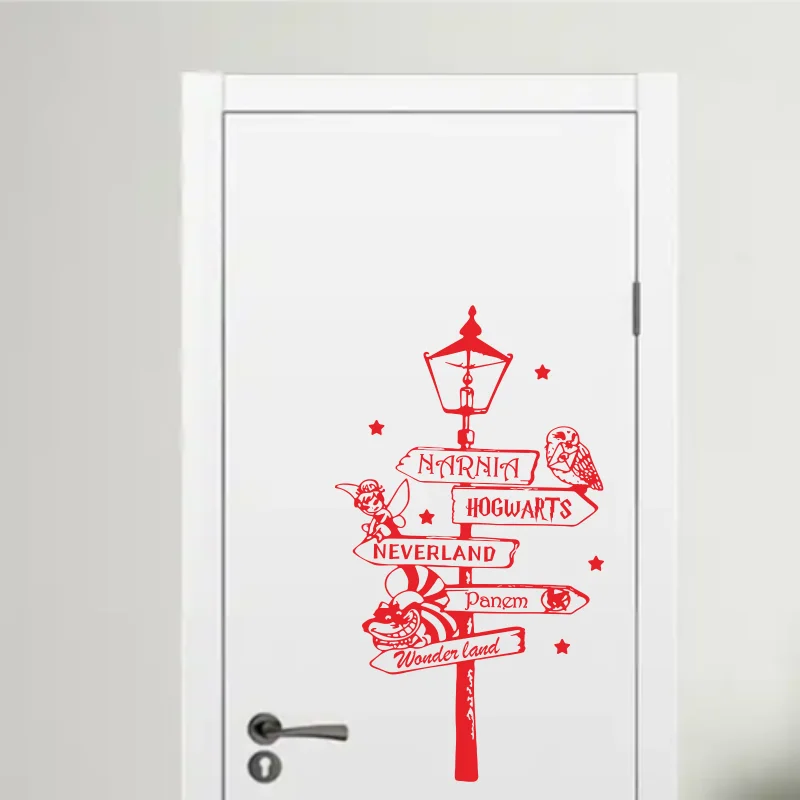 

Cartoon Street Light Lamp Owl Cat Wall Sticker Decal Playroom Kids Room Anime Manga Star Vinyl Home Decor Vinyl #543