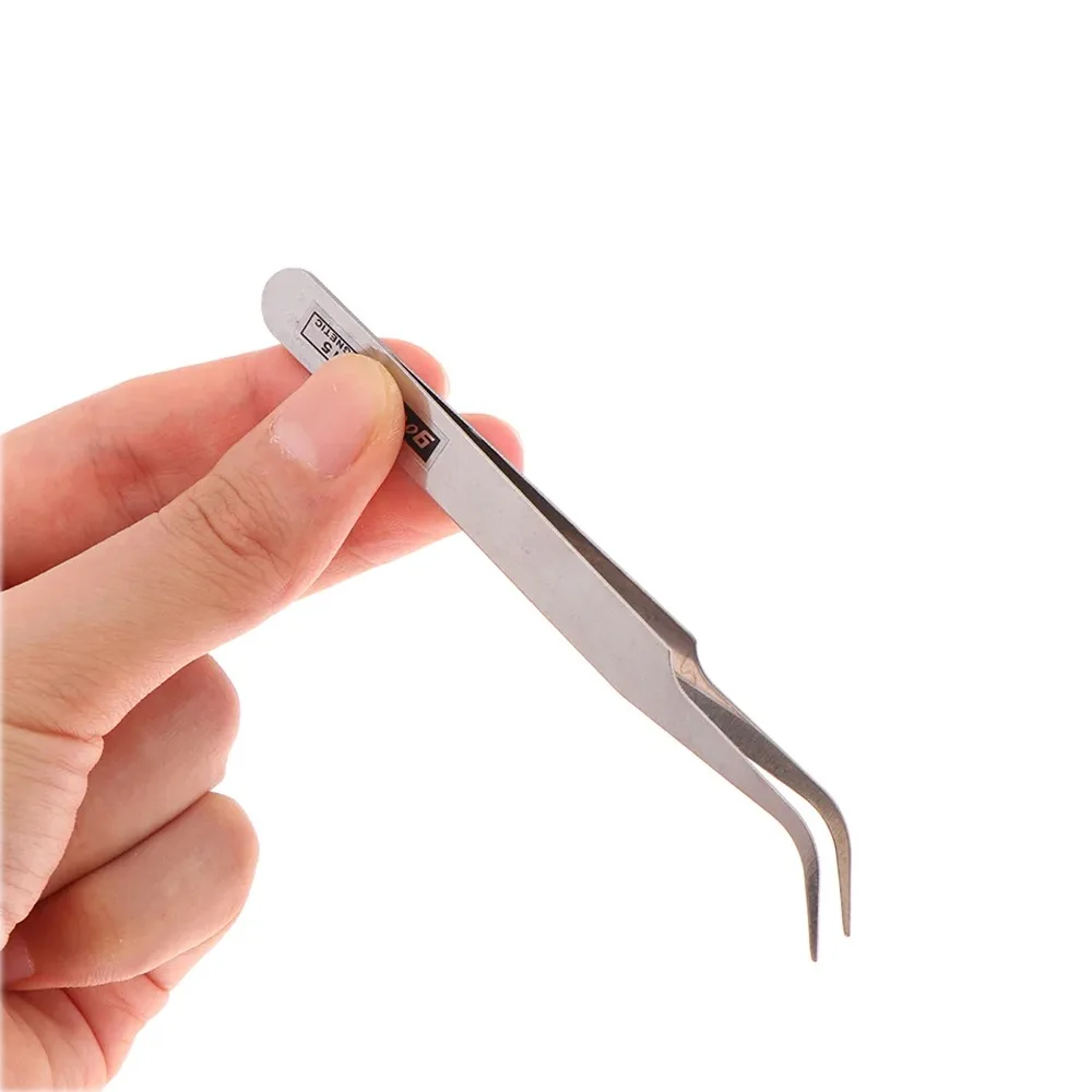 6Pcs Stainless Steel Tweezers Industrial Precision Repair Tool with Bent&Straight Tips, Ideal for Professional Repairs&DIY