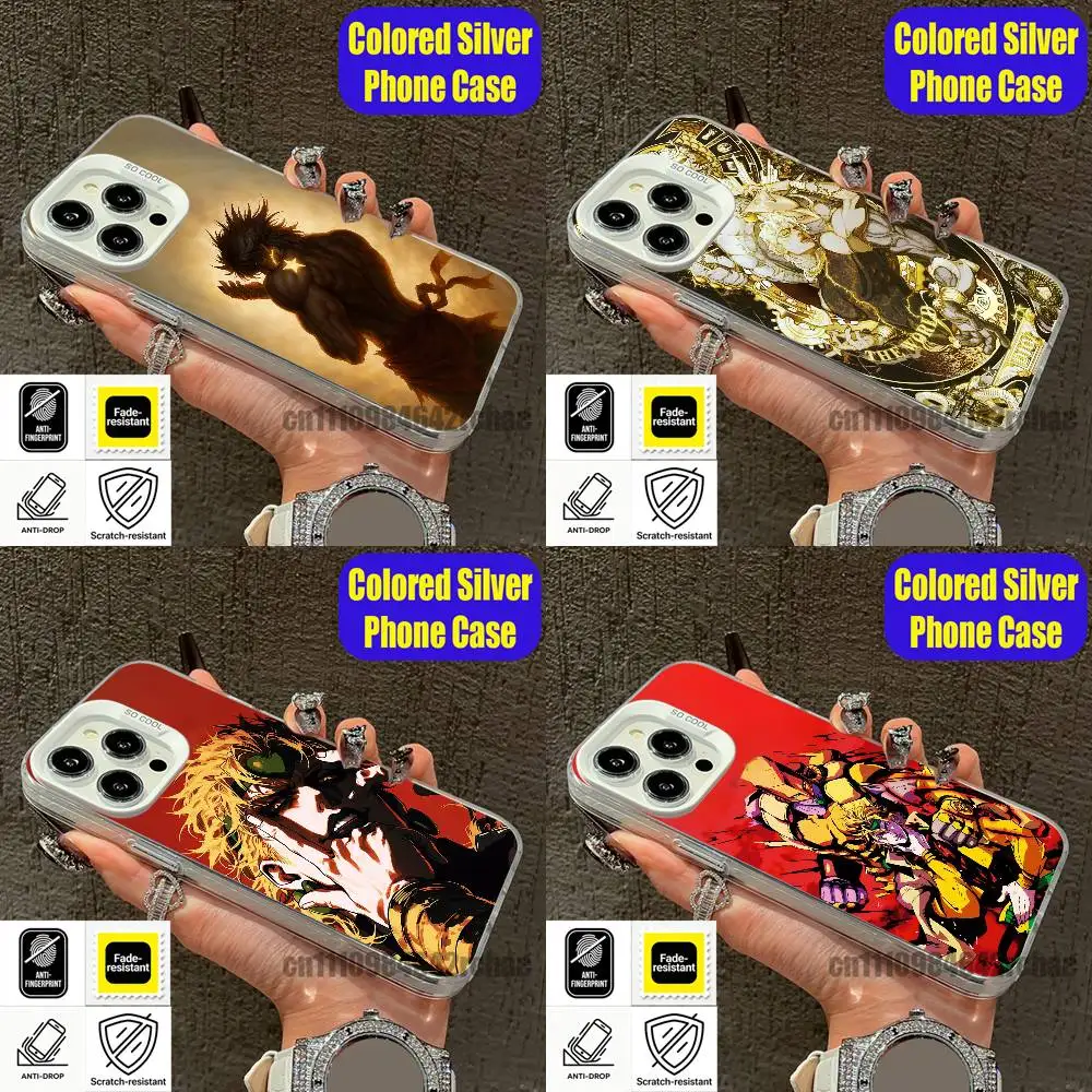 For D-Dio Brando J-JOJO Phone Case iPhone 15,17,11,14,13,16,12,E,Max,Plus,Air,Pro,Mini Custom Color Silver Cover