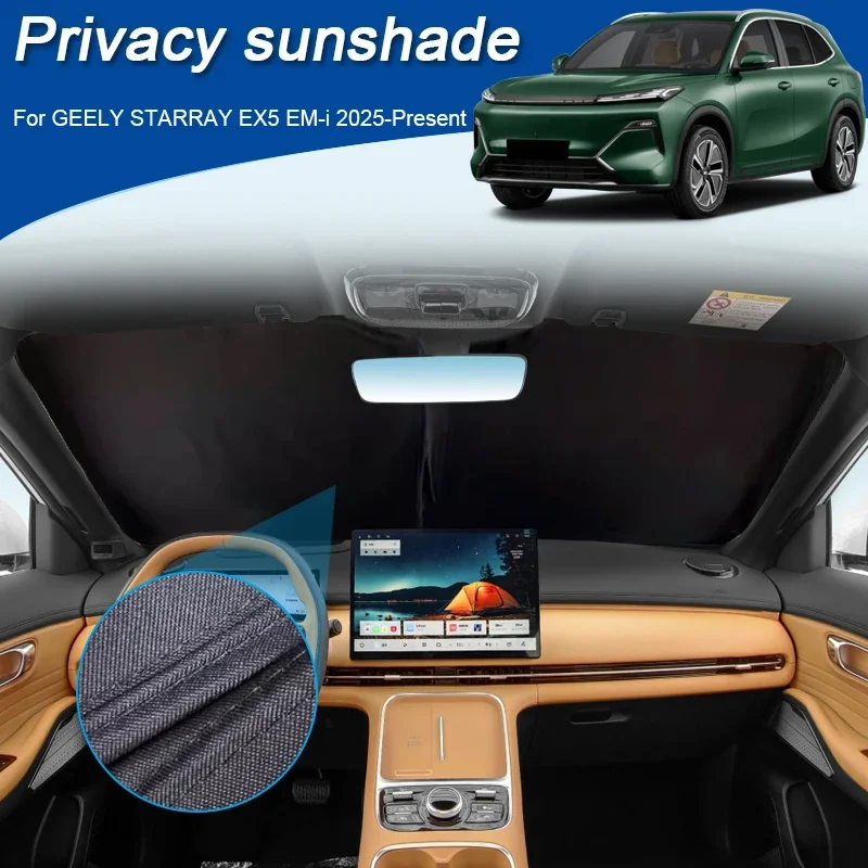Car Black Window Privacy Sunshade Anti-UV Heat Insulation Protect Cover Interior Accessory For GEELY STARRAY EX5 EM-i 2025-2026