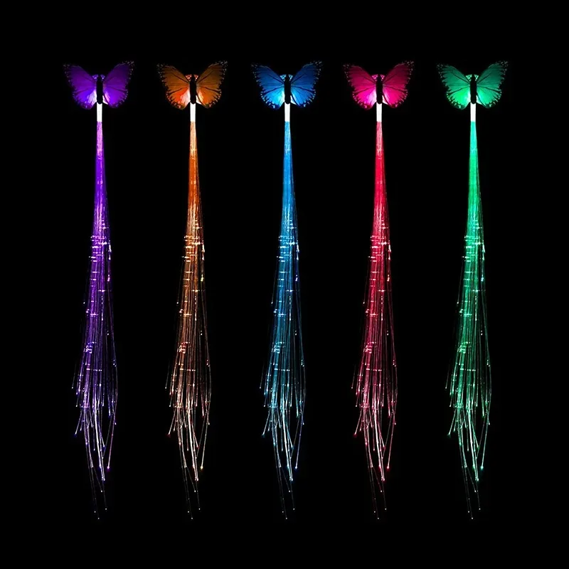 1-10PCS LED Glowing Hair Braid Neon Rope Light Glow in Dark for Halloween Xmas Decoration Party Favor Rave Accessory - view 5