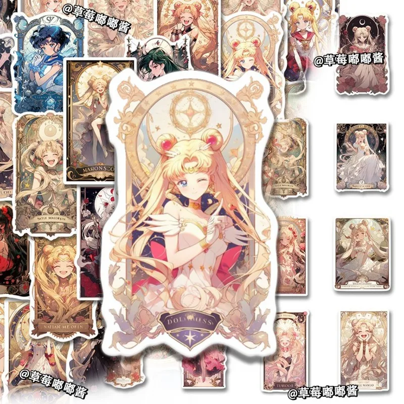 Sailor Moon Cute Fresh Waterproof High-value Card Stickers Desktop Wall Mobile Phone Case Laptop Diy Decoration Stickers