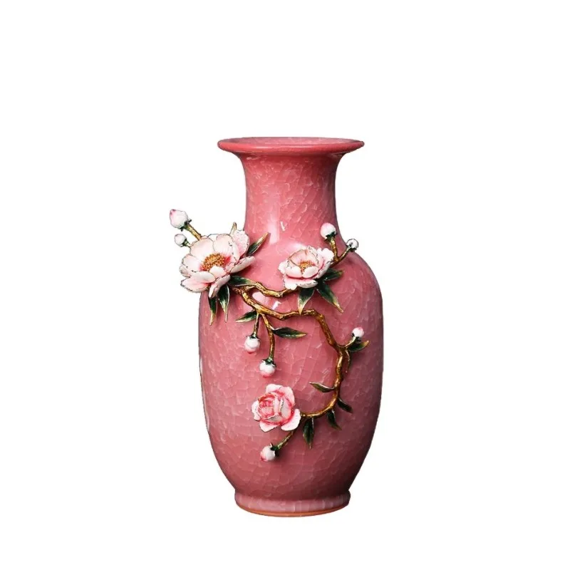 

Enamel pink ceramic vase