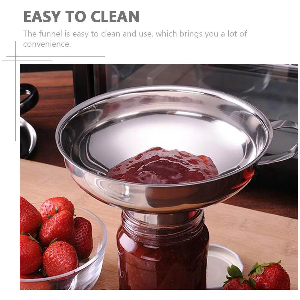 

5pcs Mini Jam Funnel Stainless Steel Liquid Dispensing Tool For Oil Vinegar Transferring Multi-Purpose Kitchen Accessories