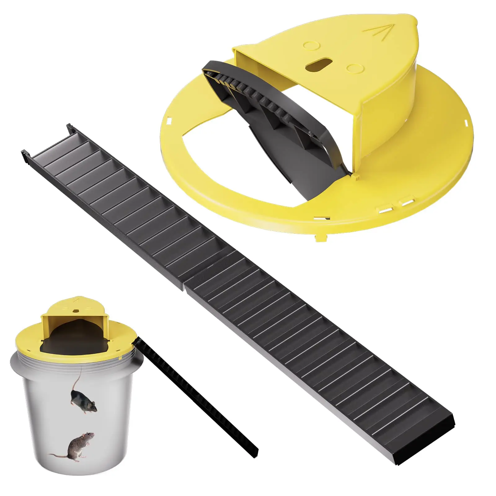 Mouse Trap Bucket - Multi-Catch, Auto-Reset, Humane or Lethal Rat Trap - Mouse Traps Indoor for Home - No Chemicals or Glue Need