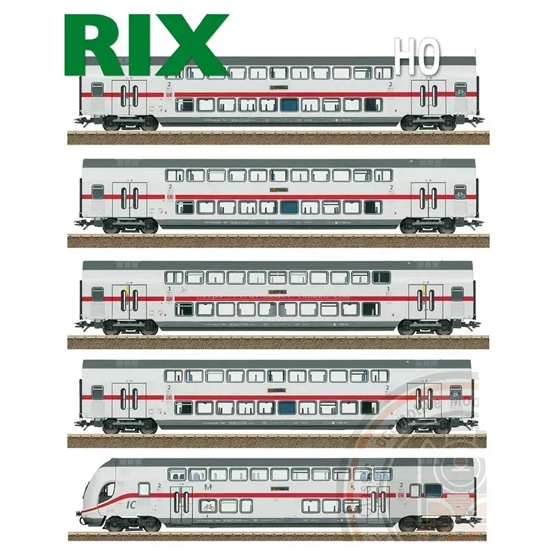 

TRIX Train Model HO 1/87 23253-4567 Double-decker IC2 Passenger Car with Light Tail Compartment DB Sixth Generation Rail Car Toy