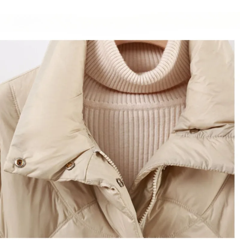 Imagem -06 - Cabolsa de Pato Branco Solto para Mulheres Cabolsa Tamanho Grande Outerwear Feminino Outwear Quente Grosso Gola Inverno Novo 2023