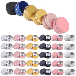 20Pcs 5g 10g 15g 20g 30g 50g 60g Metal Round Tins Aluminum Empty Cans Screw Lid Container For Salve Spice Candles Cream Lip Balm