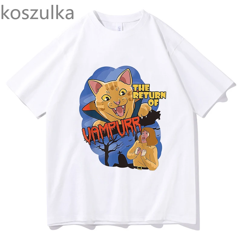 The Return Of Vampurr Cat T-shirts Men 100% Cotton Kawaii Tshirts Hot New Game T Shirts Four Seasons Casual Individualization