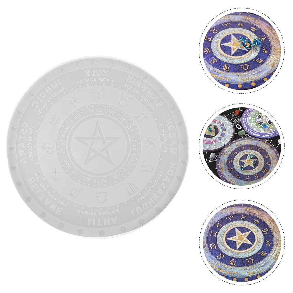 

Colorful Creative Crystal Epoxy Silica Gel H made Mold Compass Divination Mirror Shape Silicone Mould DIY Manual