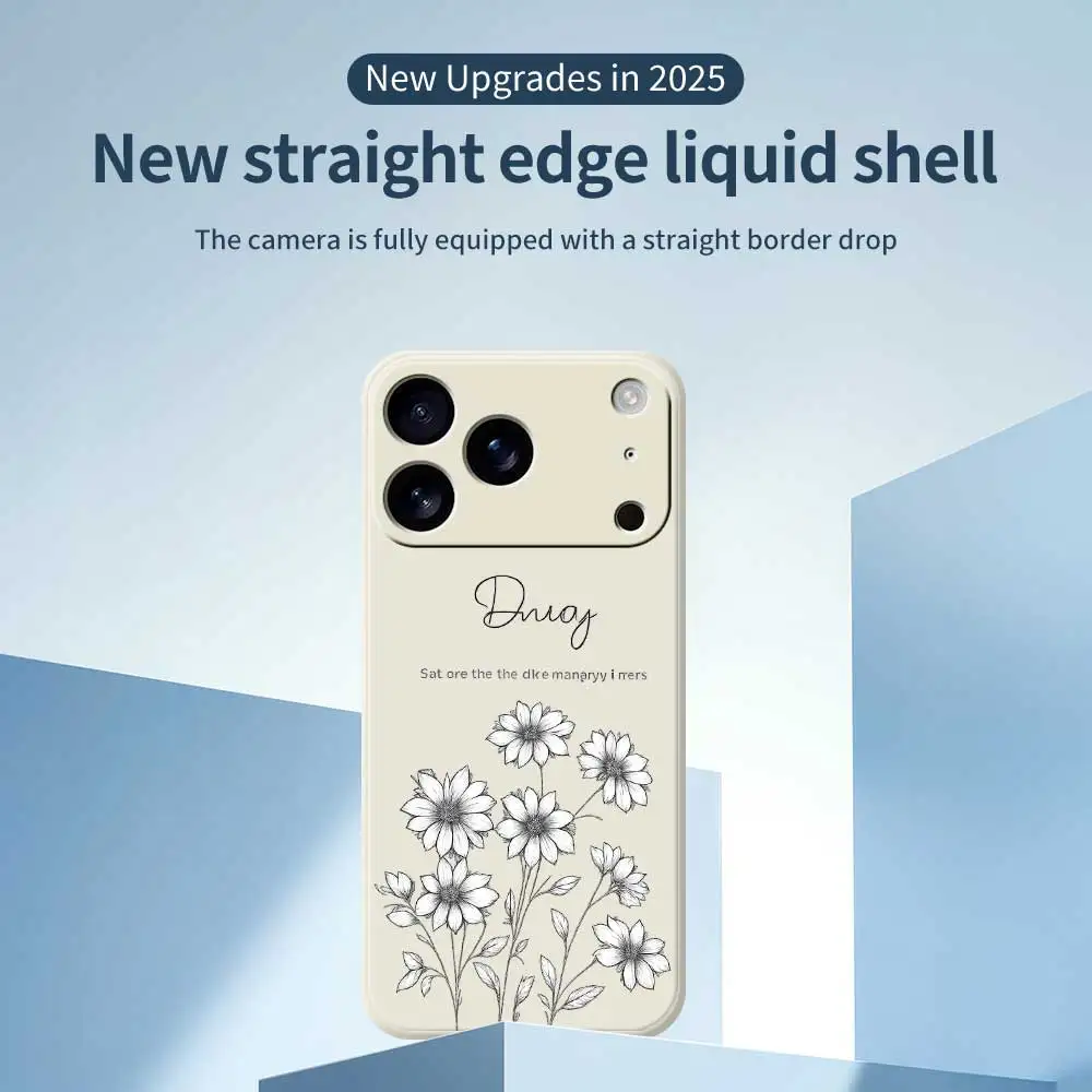 Casing Ponsel Bertema Daisy untuk iPhone 17 Pro Max 17 Air 16 15 14 Plus 13 12 11 Pro Max XS Max 7 8 Plus 16E Sampul Silikon