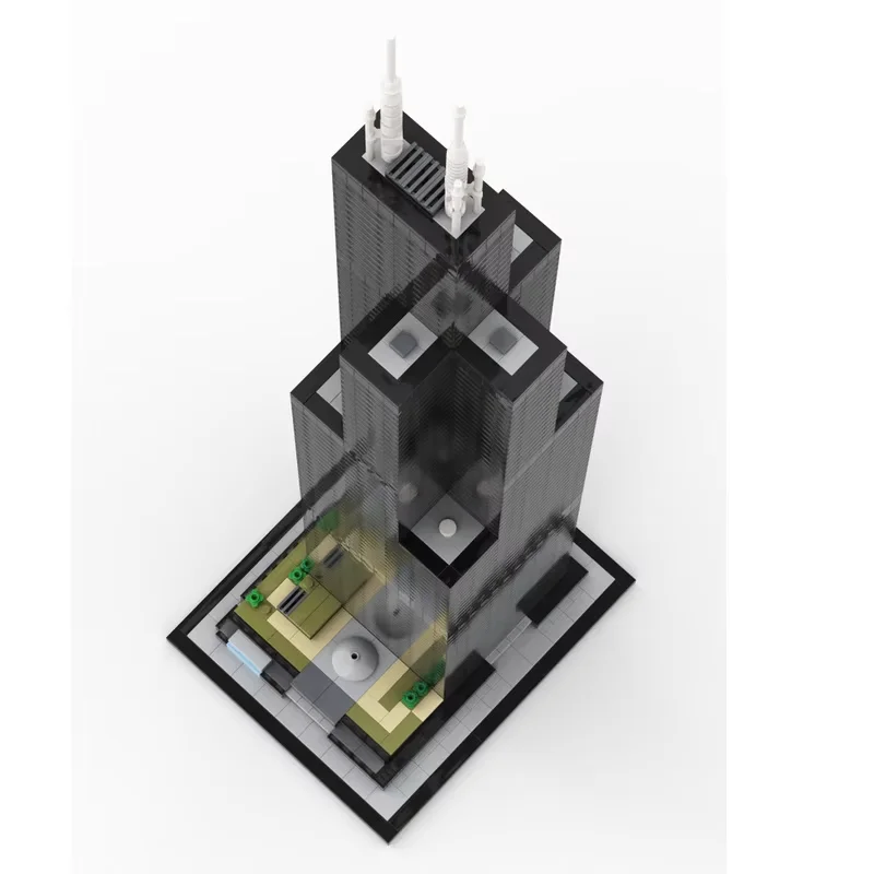 MOC Building Block Toy Willis Tower (Sears Tower) 1:800 scale model 2847pcs small particle assembled toy building block decorati