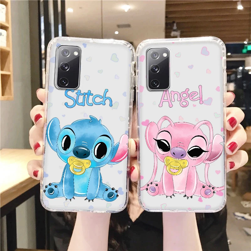 Stitch Angel Lilo For Samsung Galaxy A04 A04E A42 A12 A02S A91 A81 A71 A51 A41 A31 A21 Transparent Soft Phone Case Coque Capa