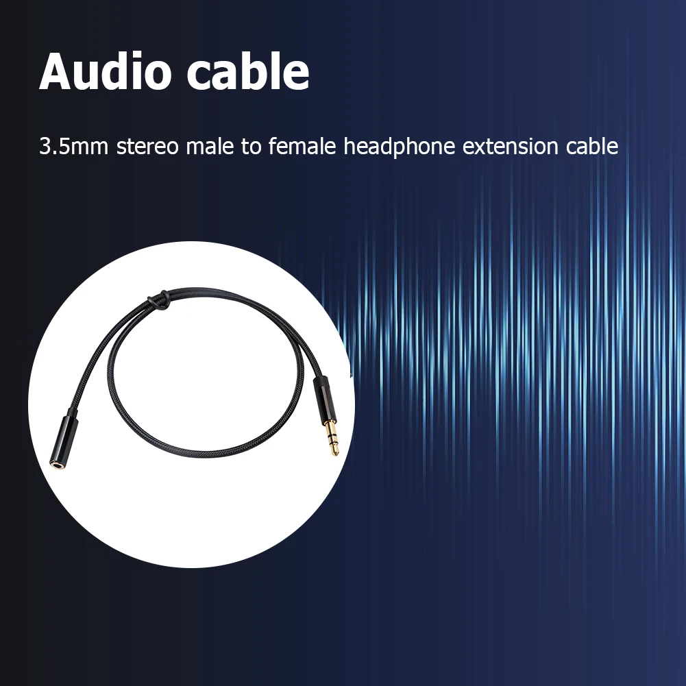 Male to Female Headphone Cable Cord 3.5mm Port Stereo Headphone Extension Cable for Computer Car Earphone Speaker