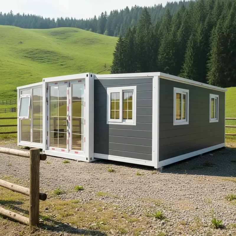 2026Hot 20ft 40ft Steel Expandable Container House Prefab Portable Office Bedroom Foldable Container Shop Hotel Granny Flat