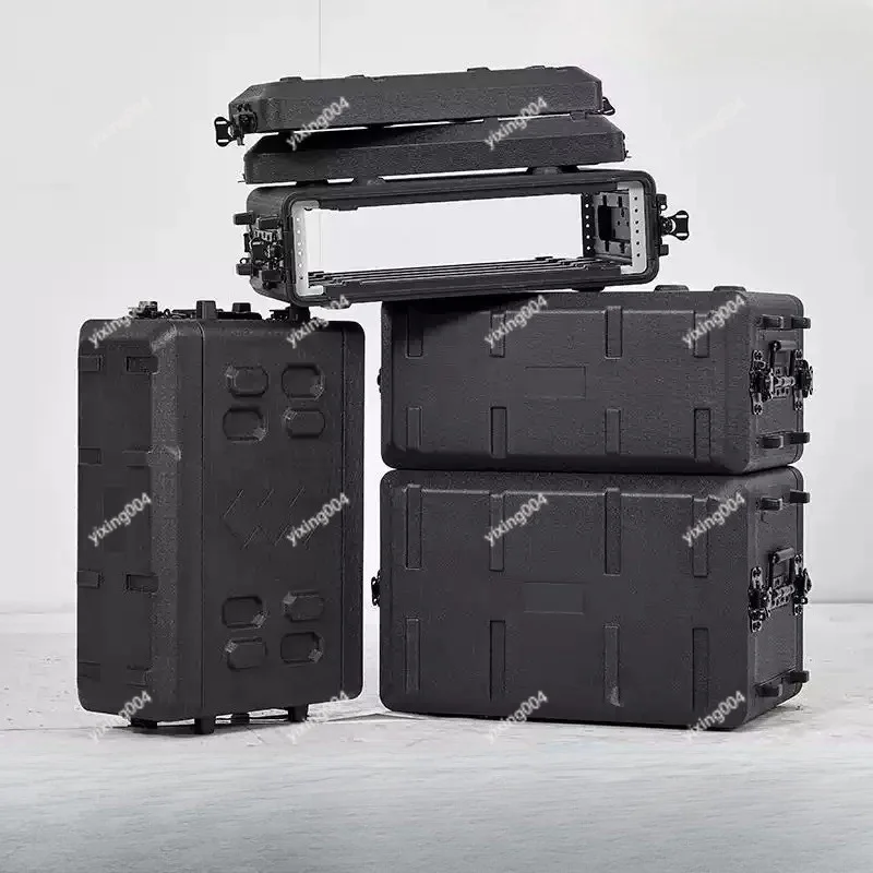 2U 3U 4U 6U Portable PE Plastic Flight Case for Digital Amp and Wireless Mic Receiver