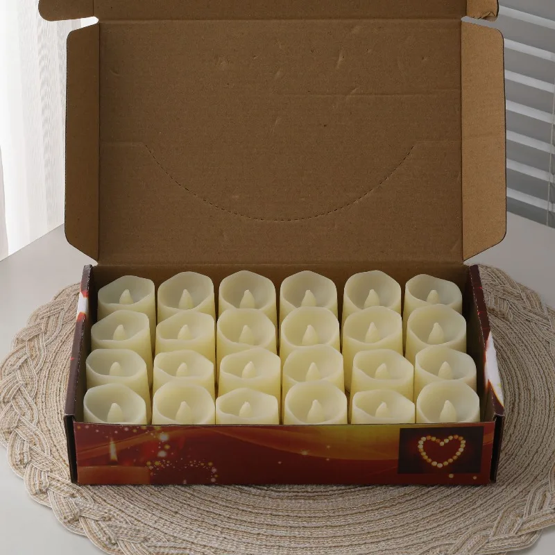 24Pack Battery Operated LED Warm White Flameless Votive Candles,Flameless Flickering Electric Fake Candle for Wedding,Table