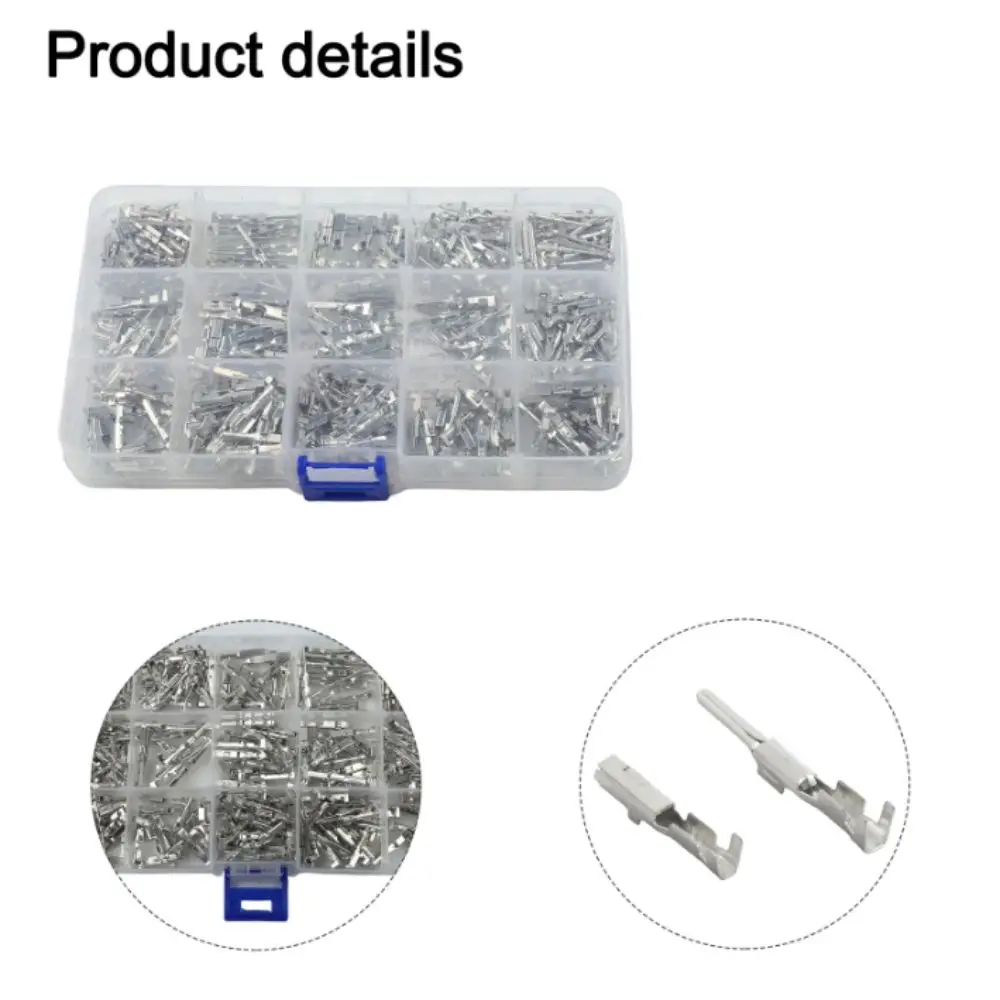 290PCS Crimp Pins 21Type 1/1.5/1.8/2.2/2.8/3.5mm Connector Pins 1-3.5Mm Male And Female Wire Terminal Pins Crimping Pins