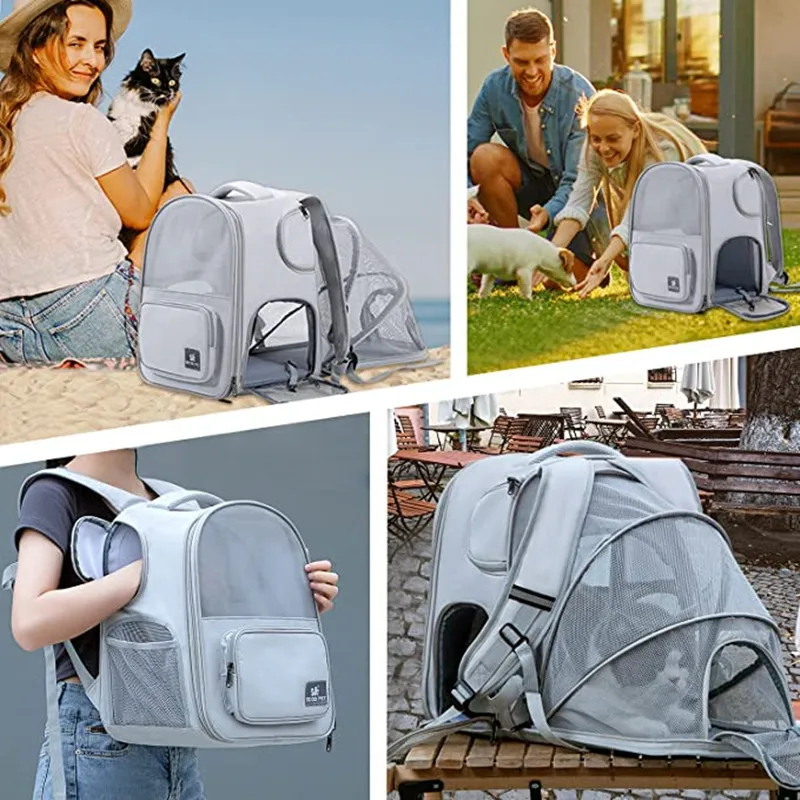 Pet Supplies Cat Backpack Breathable Foldable Bag Puppy Travel Walk Outdoor Use Large Capacity Expandable Pet Cage