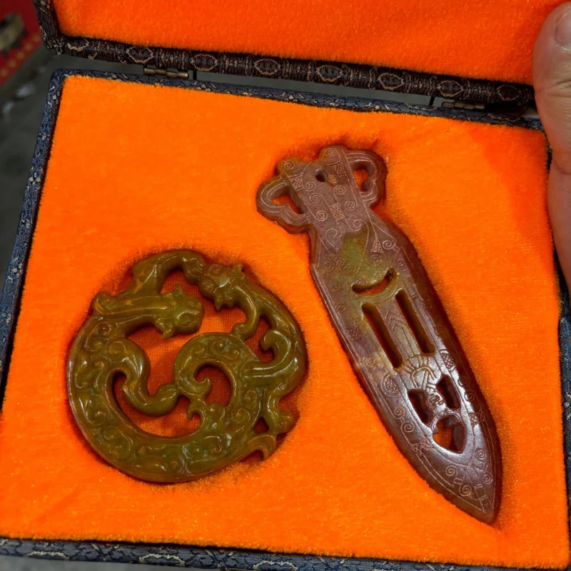 

Vintage Jade Pendant with Red Dragon Character, Handicraft with Box, Live Streaming and Dropshipping Available
