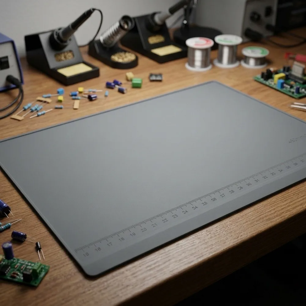 Silicone Soldering Mat TE-618 Optimized for Use in Electronics Workshops Where Heat Management and Static Control Are Critical